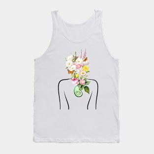 My Body Is Plant Powered | Black outline Tank Top